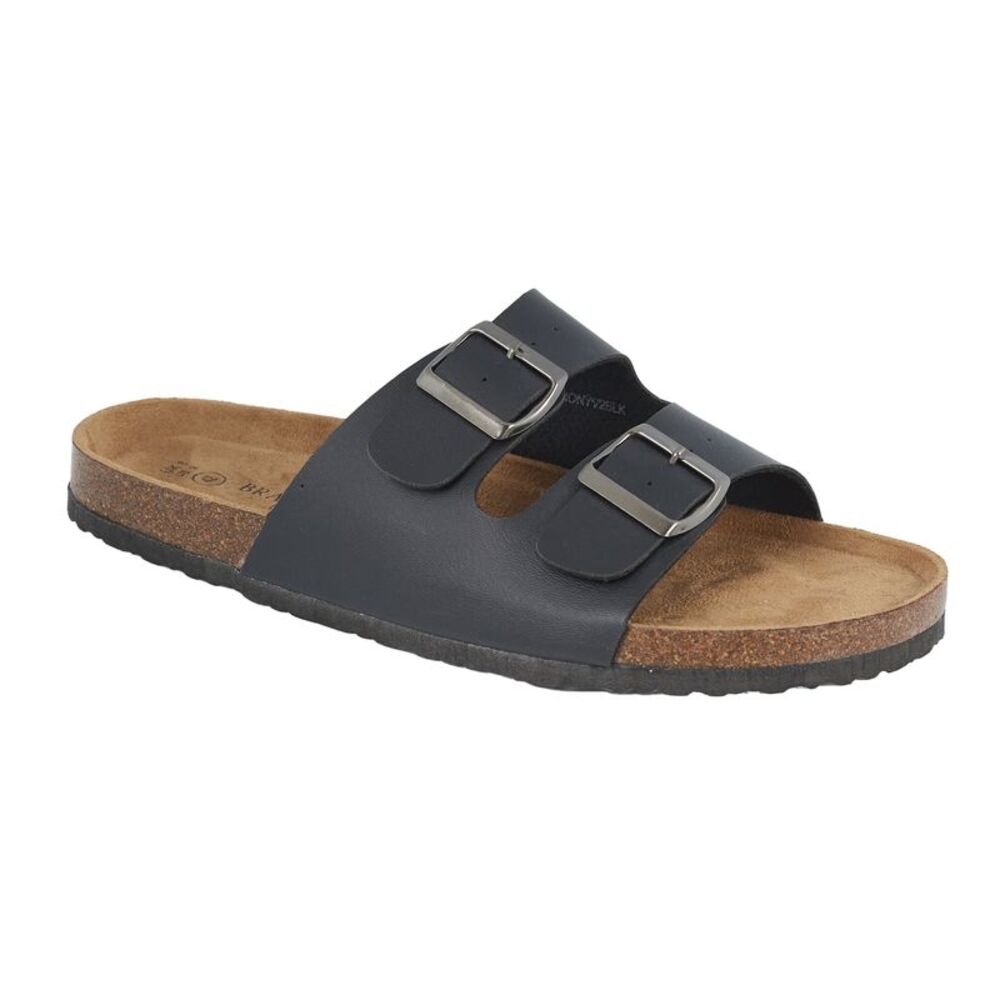 Brave Soul Mens Double Strap Sandals / Black